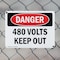 Signmission 480 Volts Keep Out Danger Sign, Plastic, 10in W x 7in L, 2PK OS-2PACK-DS-P-710-L-1954 - alternate 8